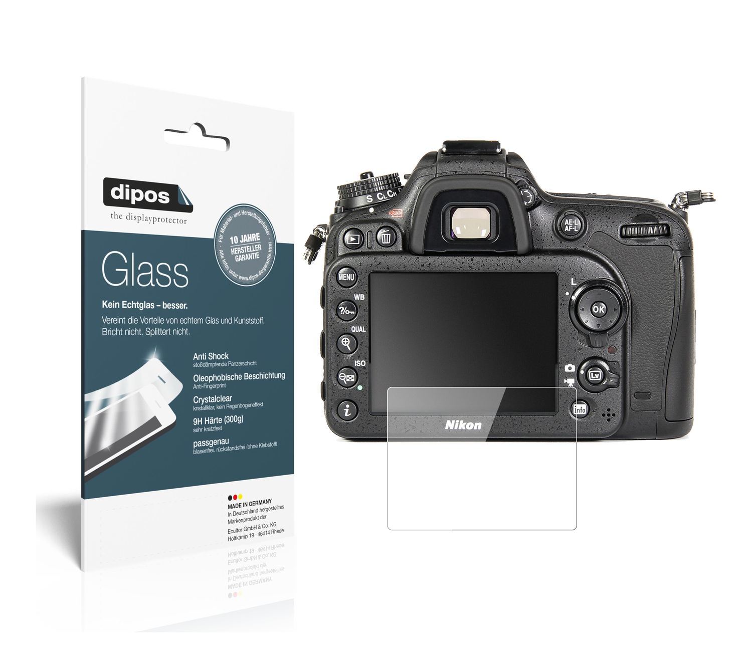 1x 9H Schutzfolie für Nikon D7100 Panzerfolie (1)