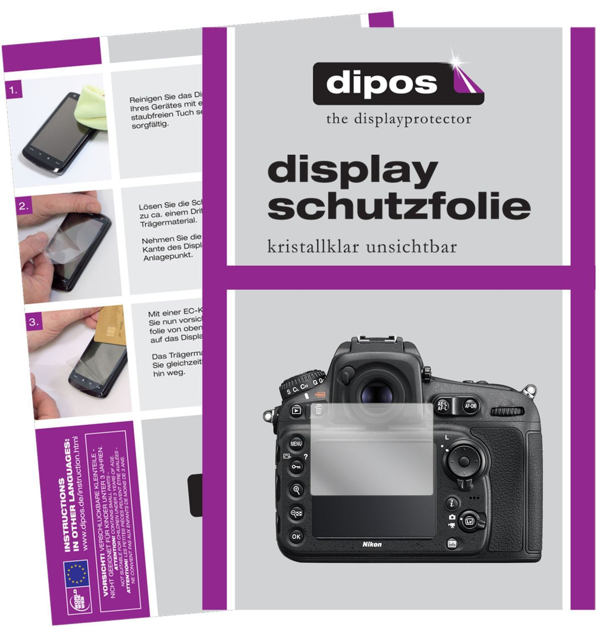 1x Schutzfolie klar für Nikon D810A Display-Schutz (1)