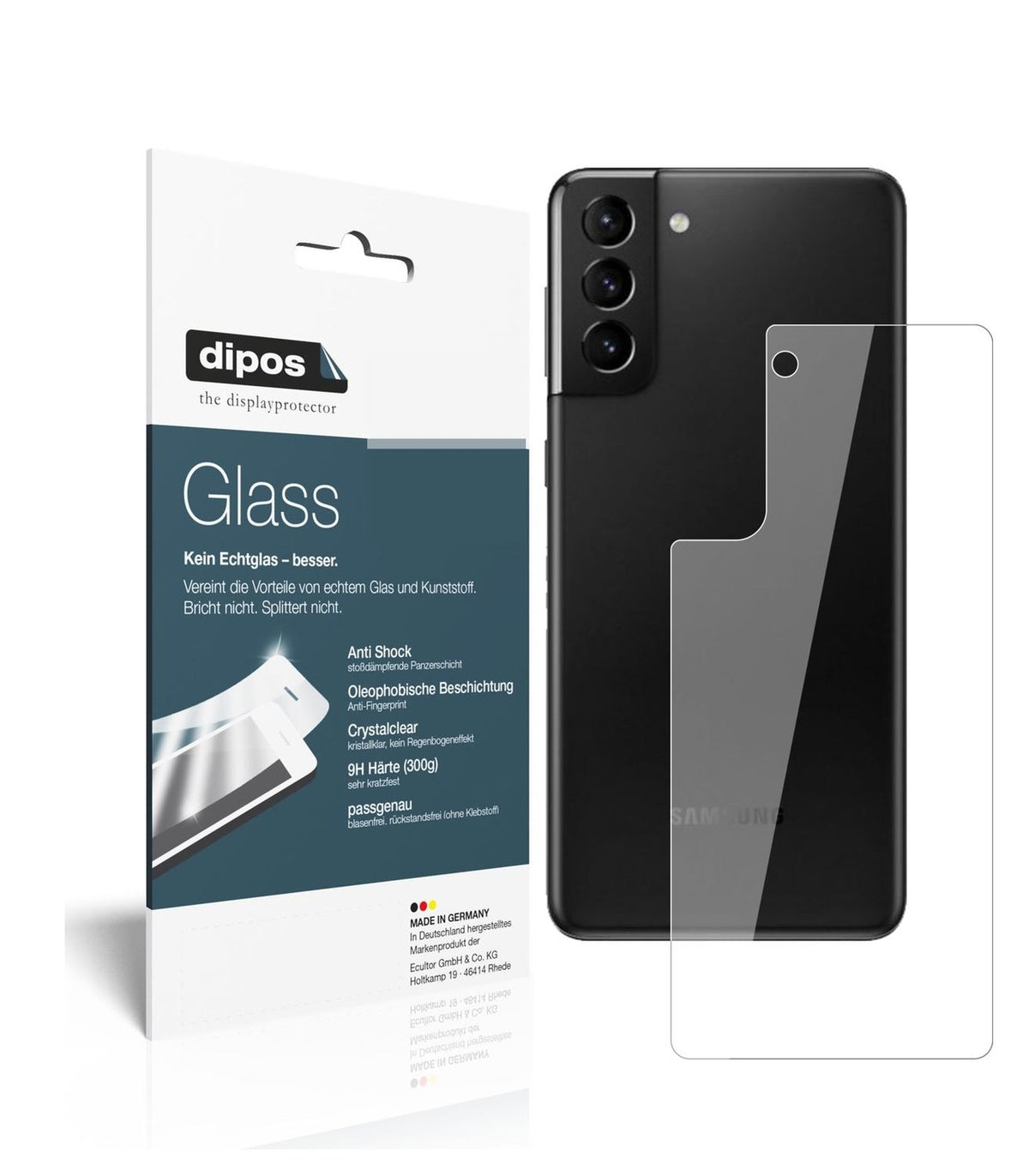 2x 9H Schutzfolie für Samsung Galaxy S21 Plus Rück (1)