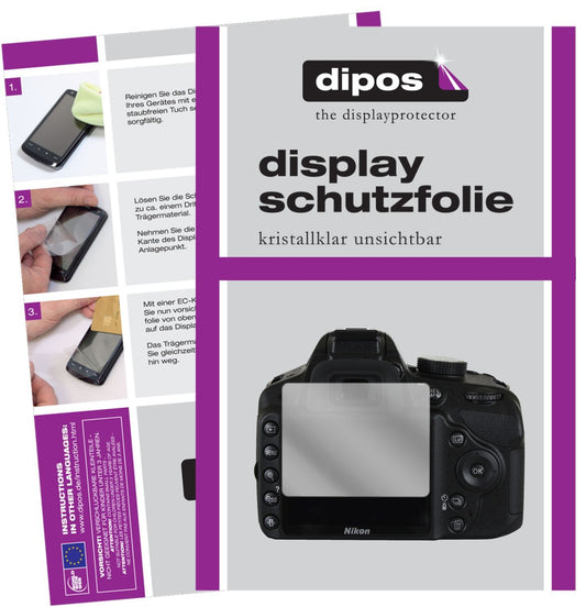 1x Schutzfolie klar für Nikon D3200 Display-Schutz (1)