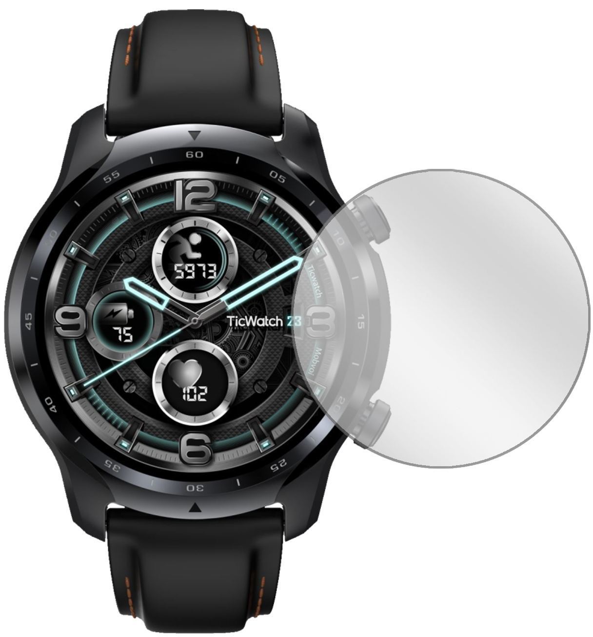 2x Schutzfolie klar für Mobvoi TicWatch Pro 3 (47m (2)