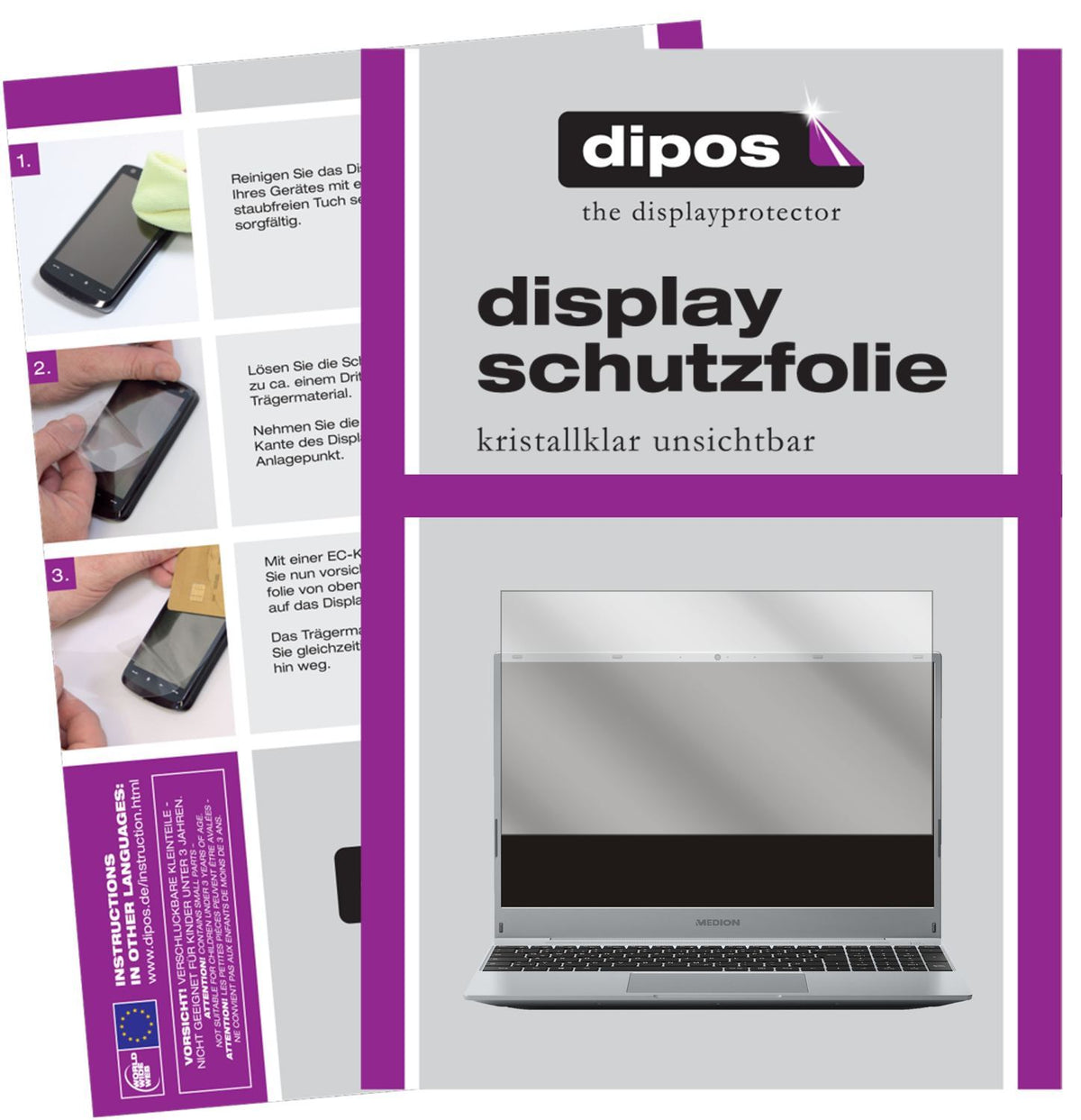 2x Schutzfolie klar für Medion Akoya E15408 Displa (1)