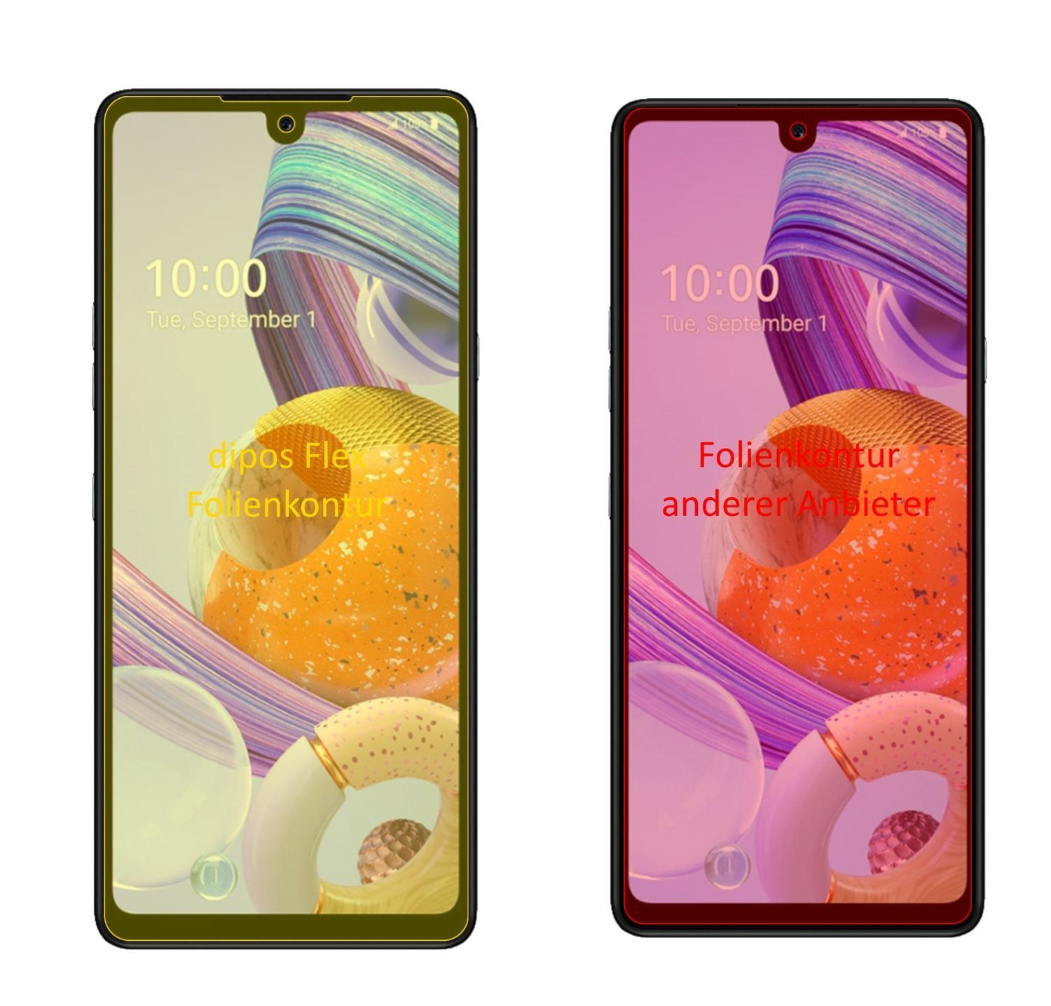 3x 3D Full Cover Schutzfolie für LG K71 (2)