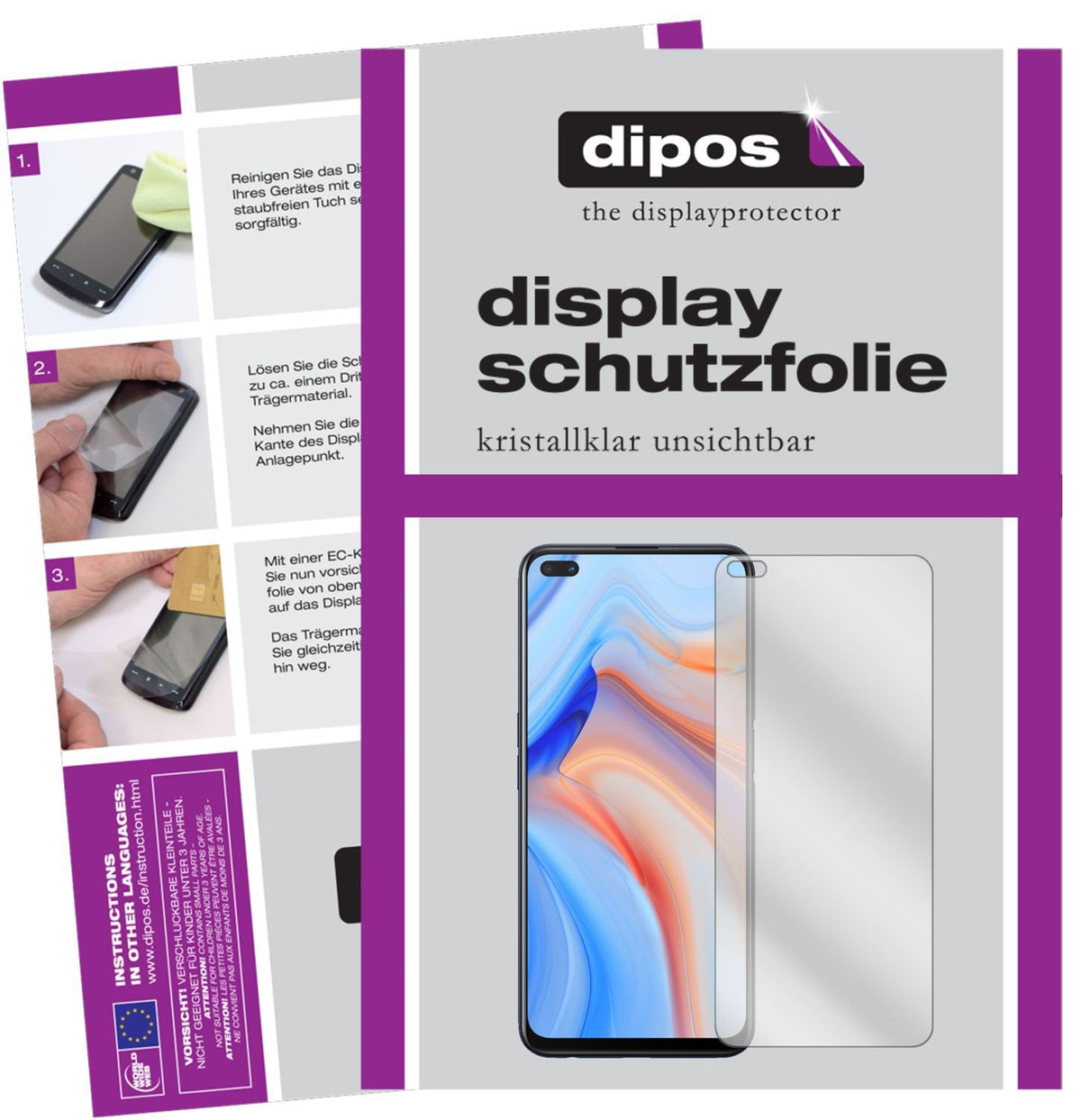 2x Schutzfolie klar für Oppo Reno4 Z 5G Display-Sc (1)