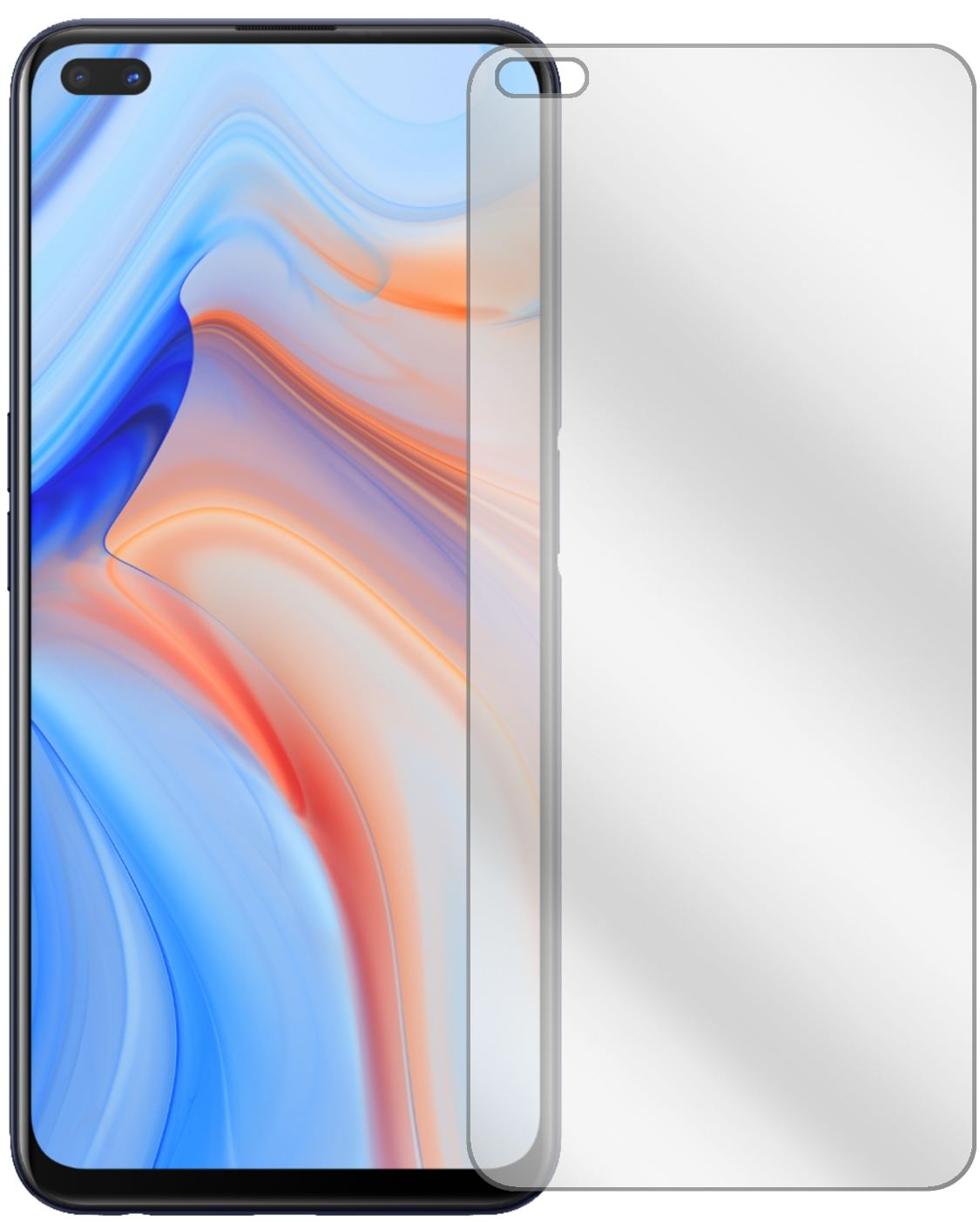 2x Schutzfolie klar für Oppo Reno4 Z 5G Display-Sc (2)