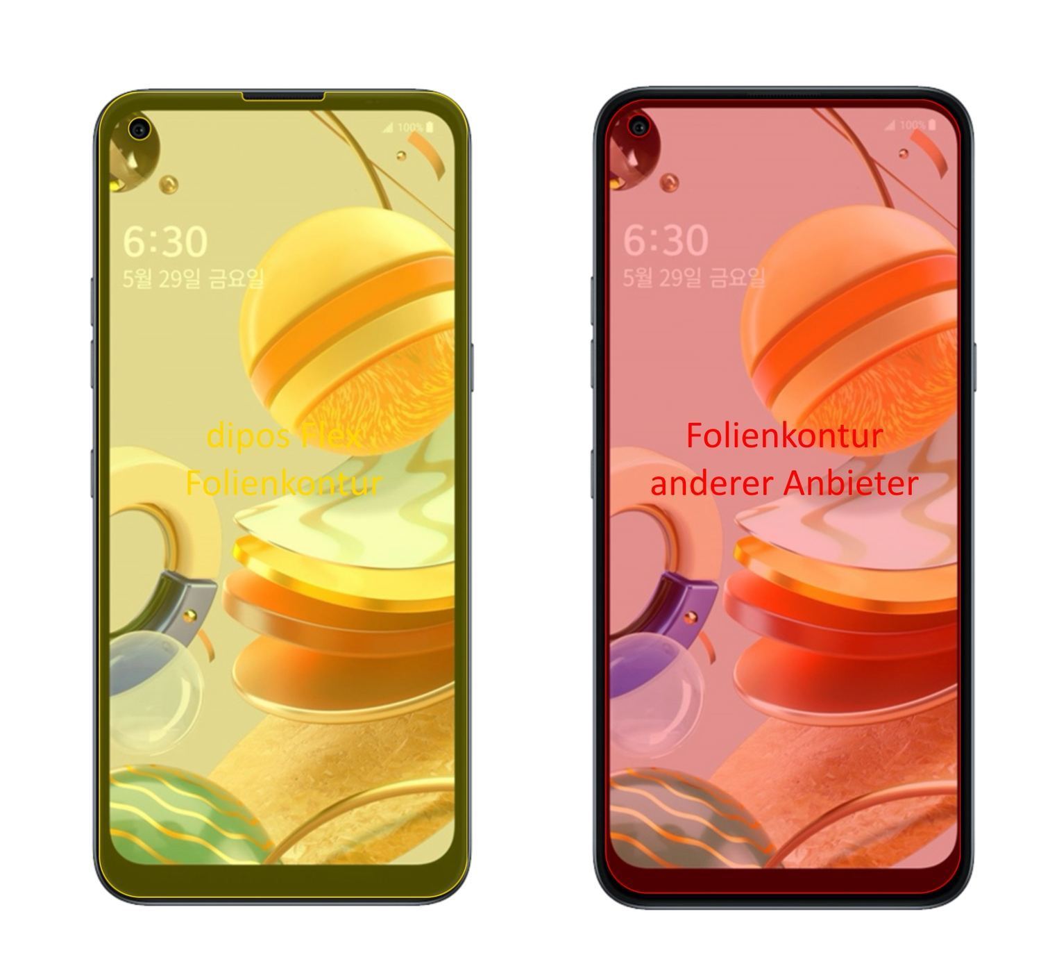 2x 3D Full Cover Schutzfolie für LG Q61 (2)