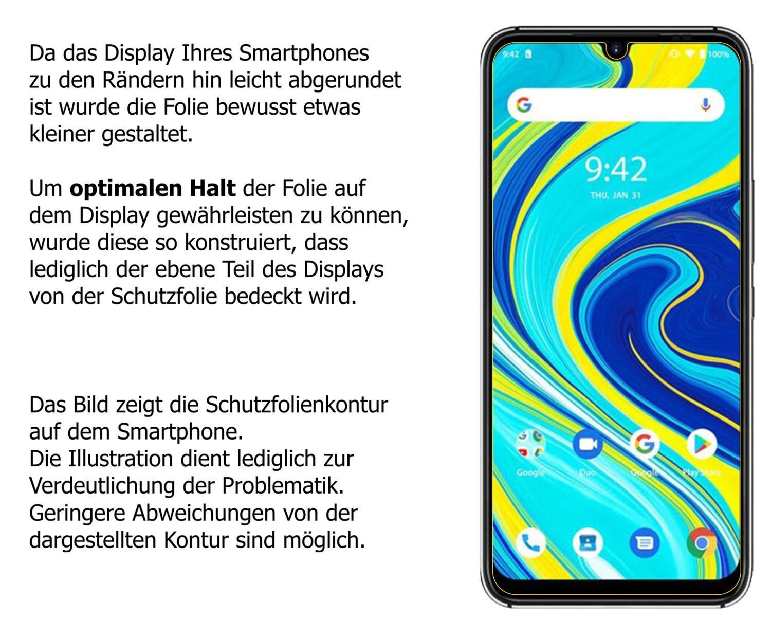 2x 9H Schutzfolie für Umidigi A7 Pro Panzerfolie (3)