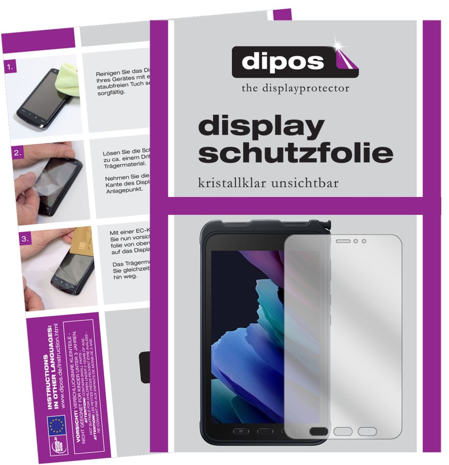 2x Schutzfolie klar für Samsung Galaxy Tab Active  (1)