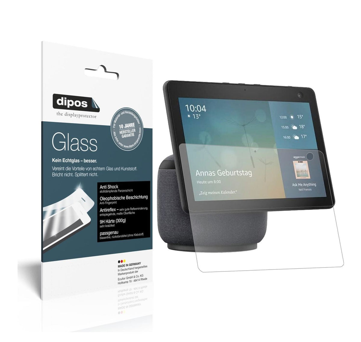 2x 9H Schutzfolie matt für Amazon Echo Show 10 (3. (1)