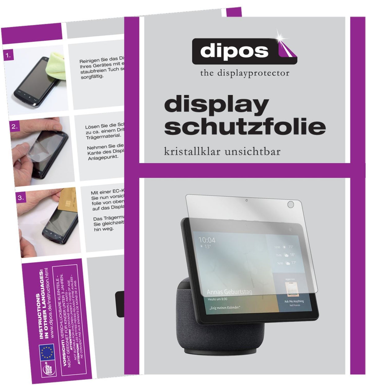2x Schutzfolie klar für Amazon Echo Show 10 (3. Ge (1)
