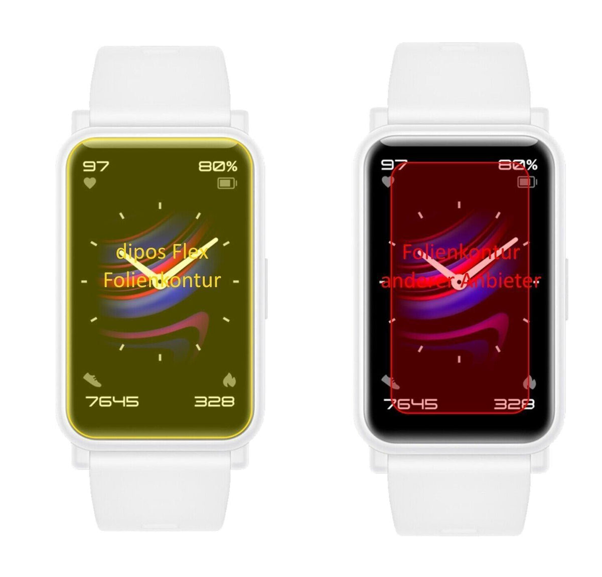 2x 3D Full Cover Schutzfolie für Honor Watch ES (2)
