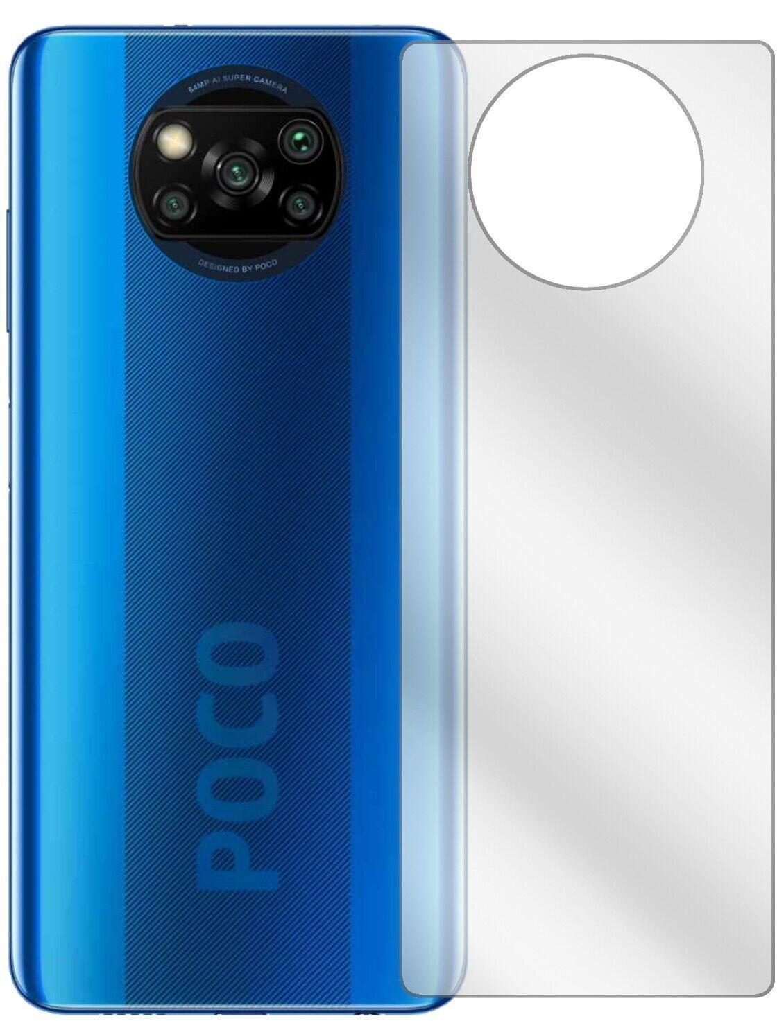 5x Schutzfolie klar für Poco X3 NFC Rückseite Disp (2)
