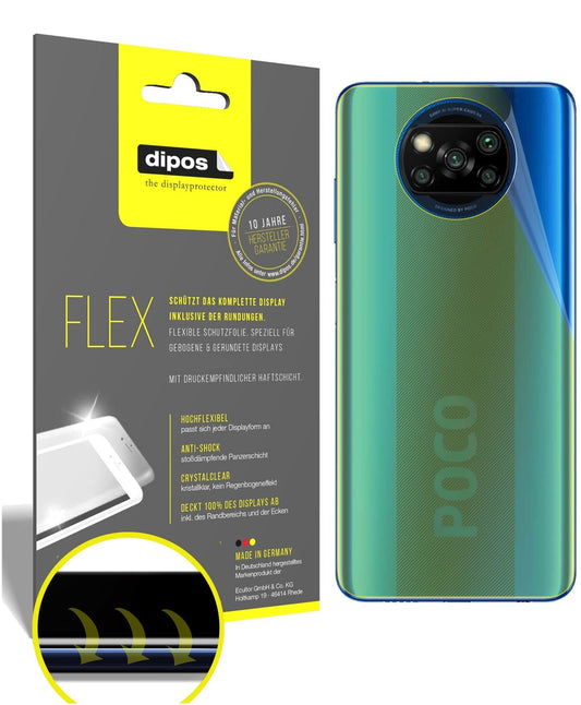 3x 3D Full Cover Schutzfolie für Poco X3 NFC Rücks (1)