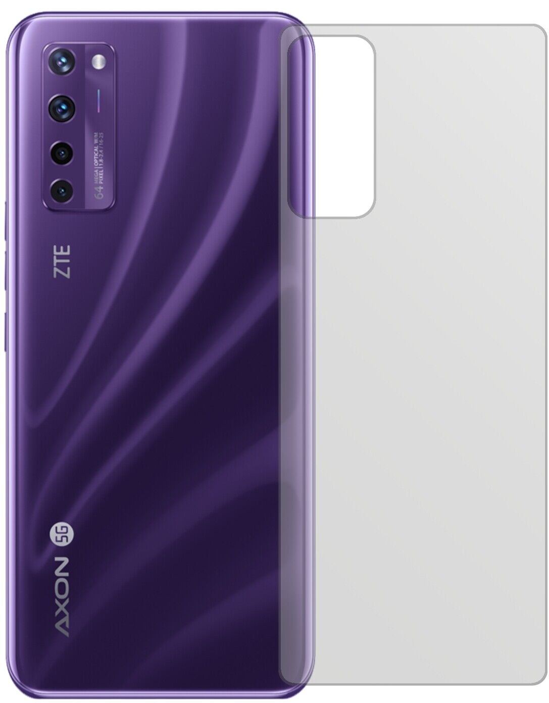 5x Schutzfolie matt für ZTE A20 5G Rückseite Displ (2)