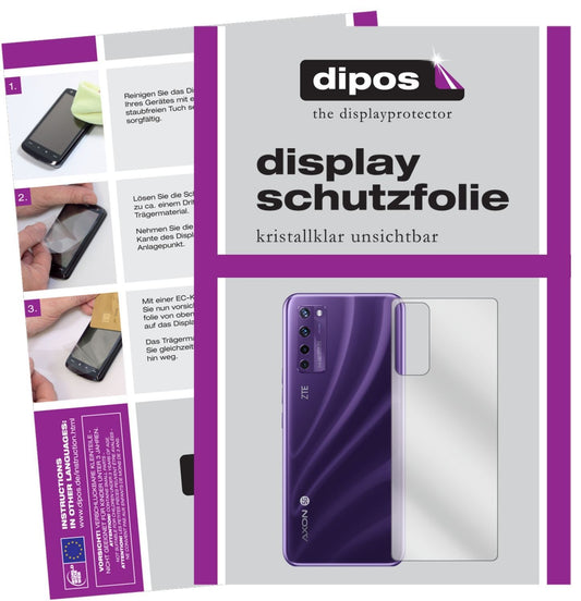 6x Schutzfolie klar für ZTE Axon 20 5G Rückseite D (1)