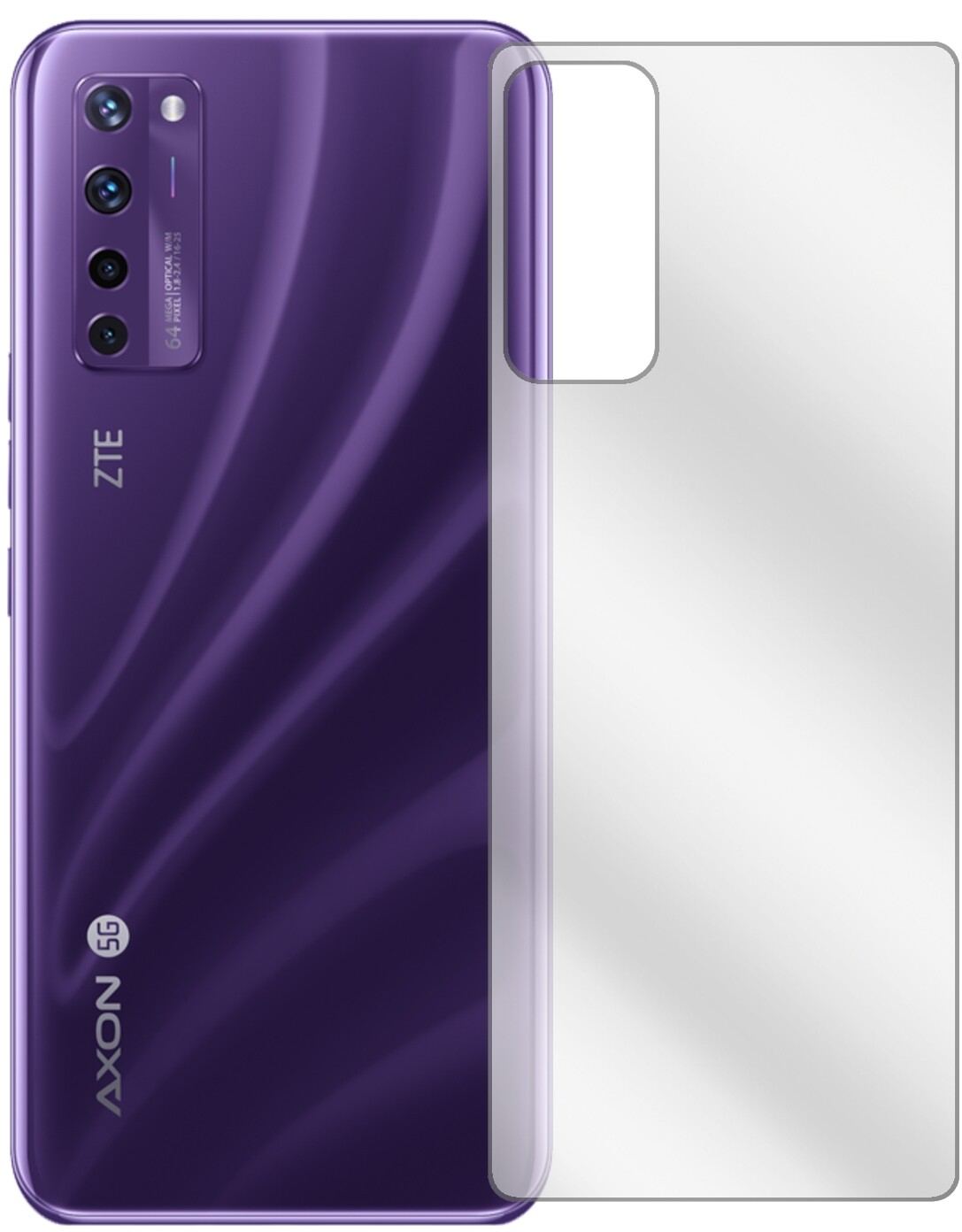 2x Schutzfolie klar für ZTE Axon 20 5G Rückseite D (2)