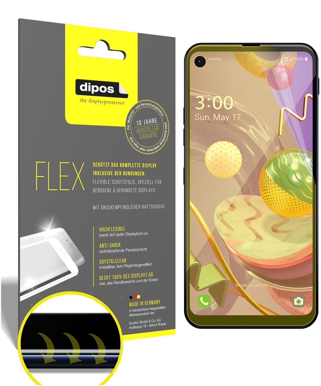 3x 3D Full Cover Schutzfolie für LG Q70 (1)