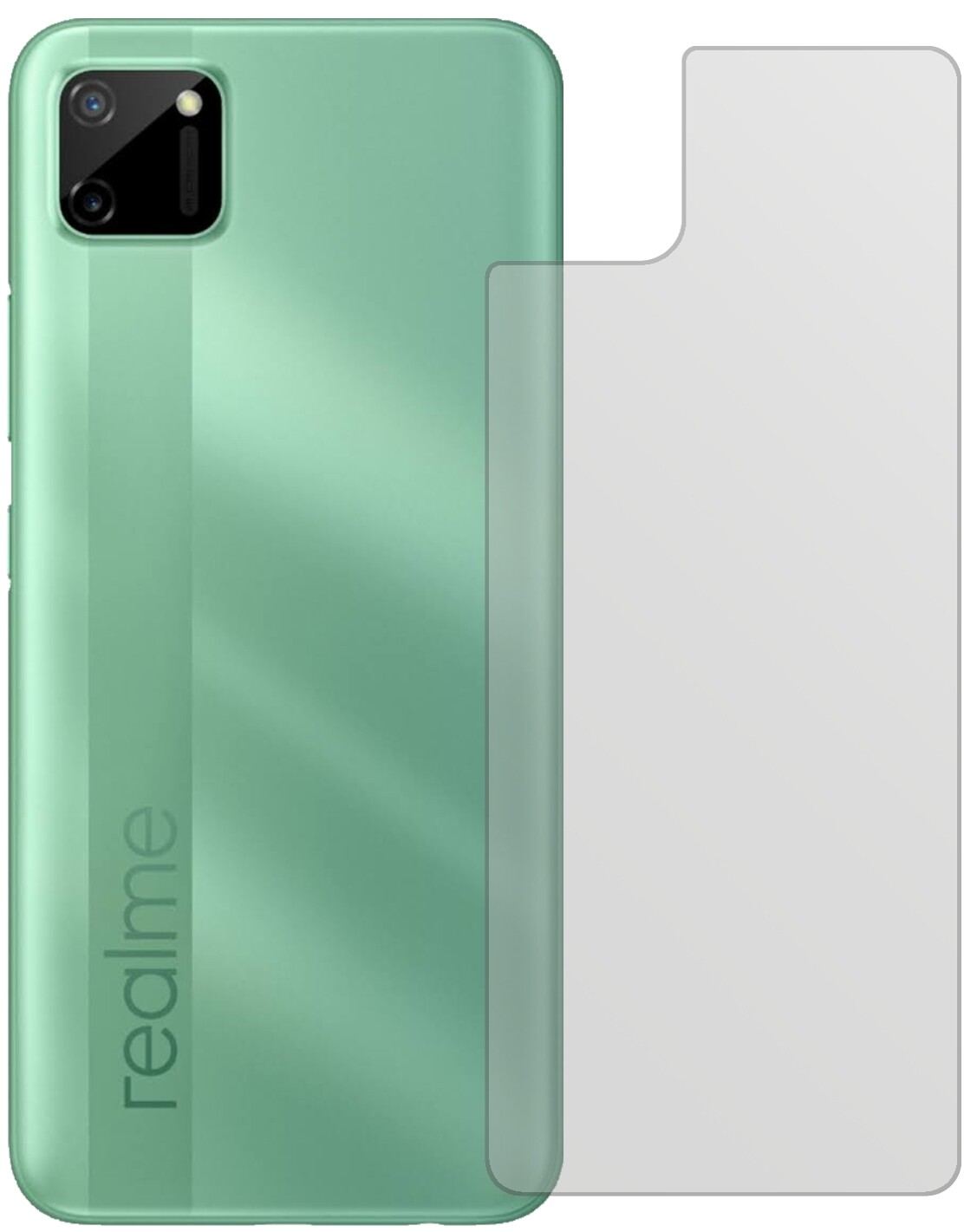 2x Schutzfolie matt für Oppo Realme C11 Rückseite  (2)