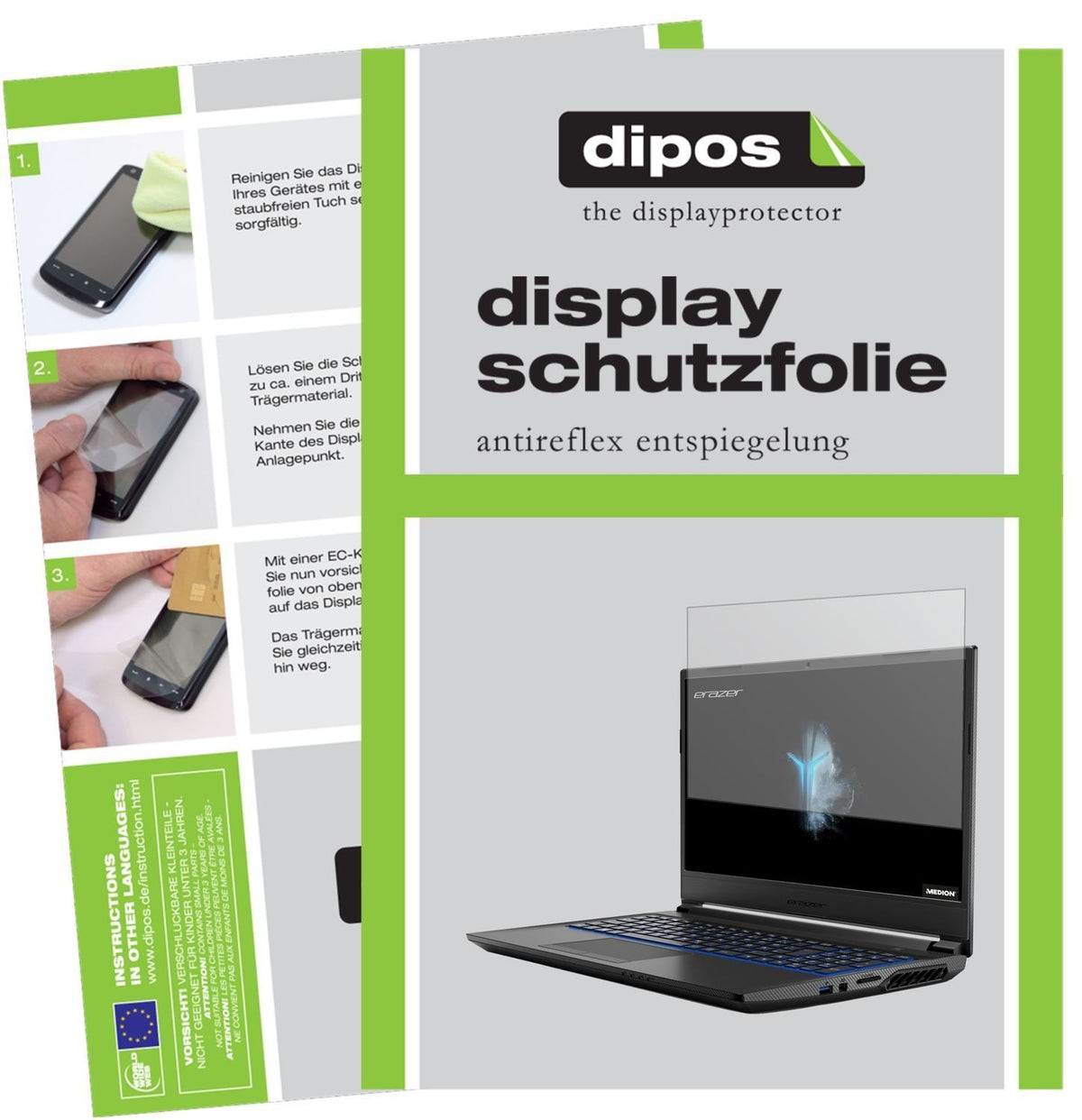2x Schutzfolie matt für Medion Erazer P15609 Displ (1)