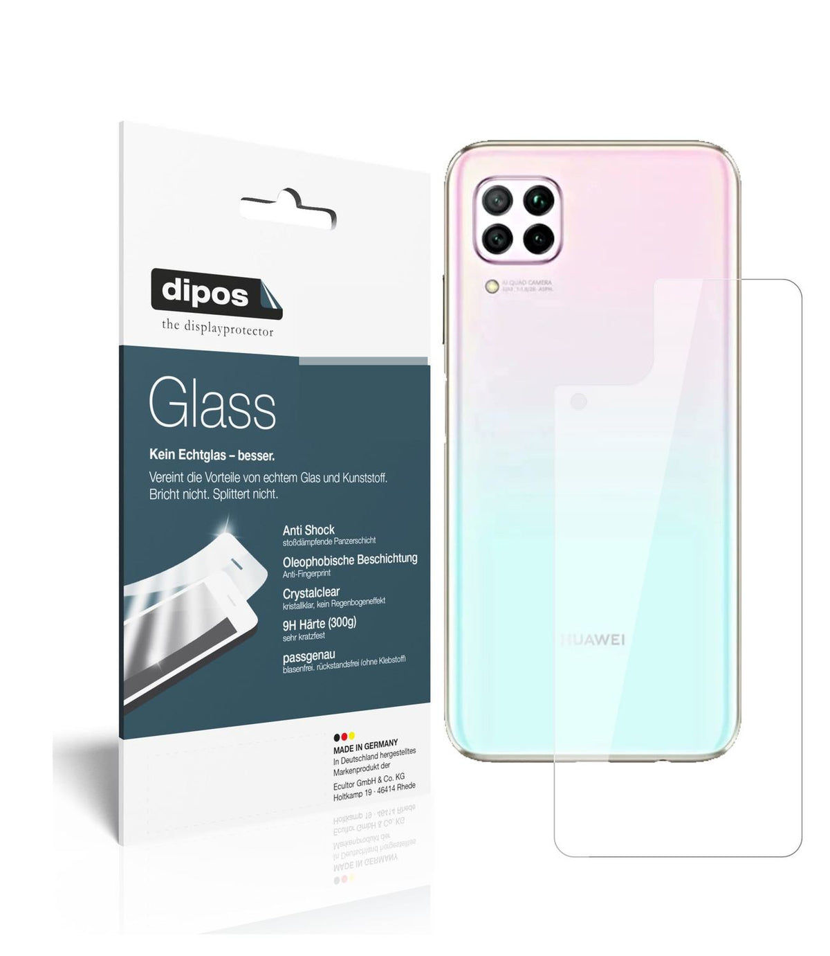 2x 9H Schutzfolie für Huawei P40 Lite Rückseite Pa (1)