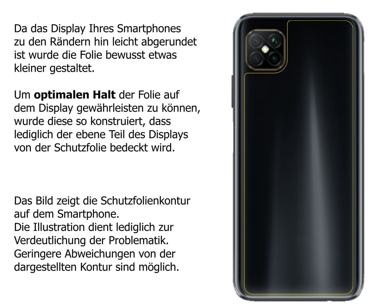 5x Schutzfolie matt für Oppo A92s Rückseite Displa (6)