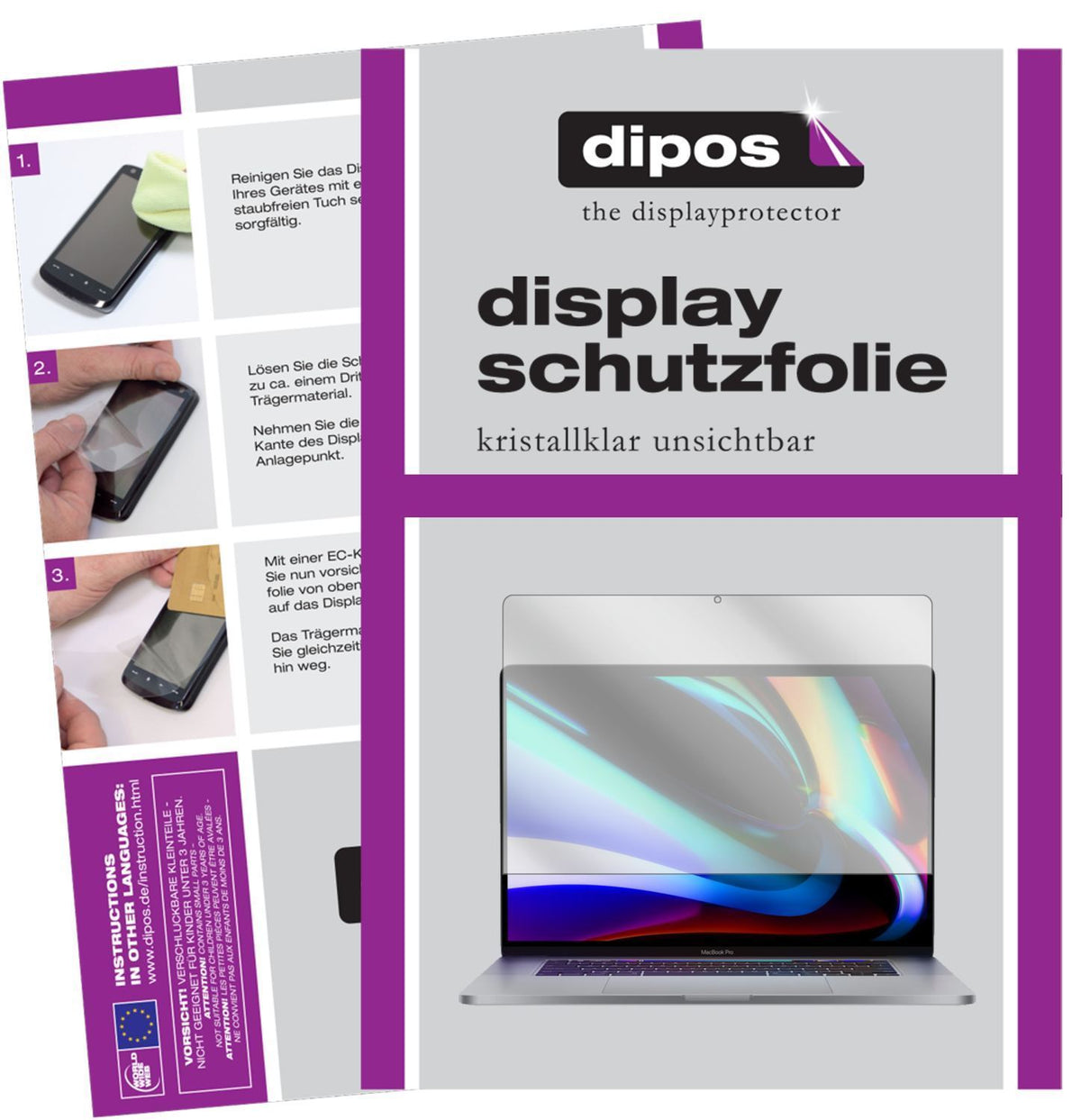 2x Schutzfolie klar für Apple MacBook Pro 16 Zoll  (1)