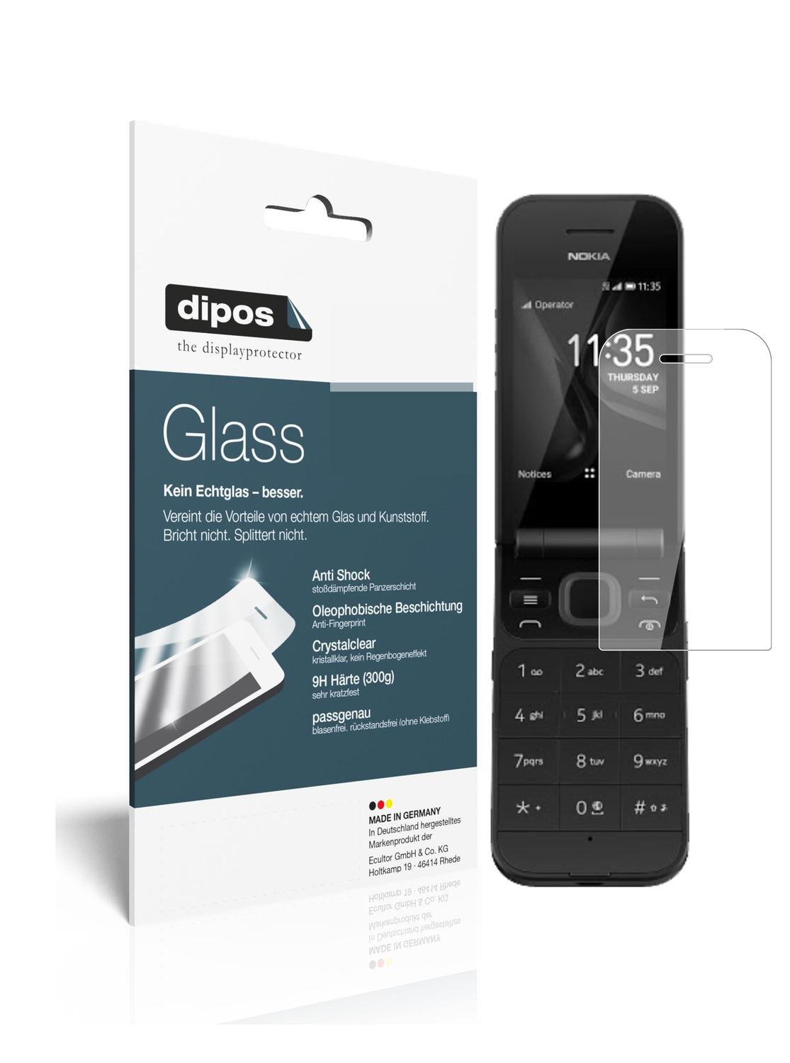 1x 9H Schutzfolie für Nokia 2720 Flip Panzerfolie (1)