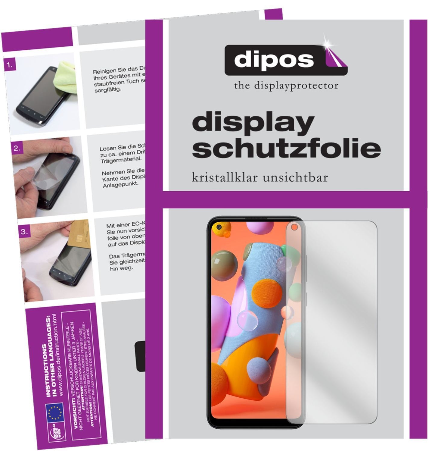 2x Schutzfolie klar für Samsung Galaxy A11 Display (1)