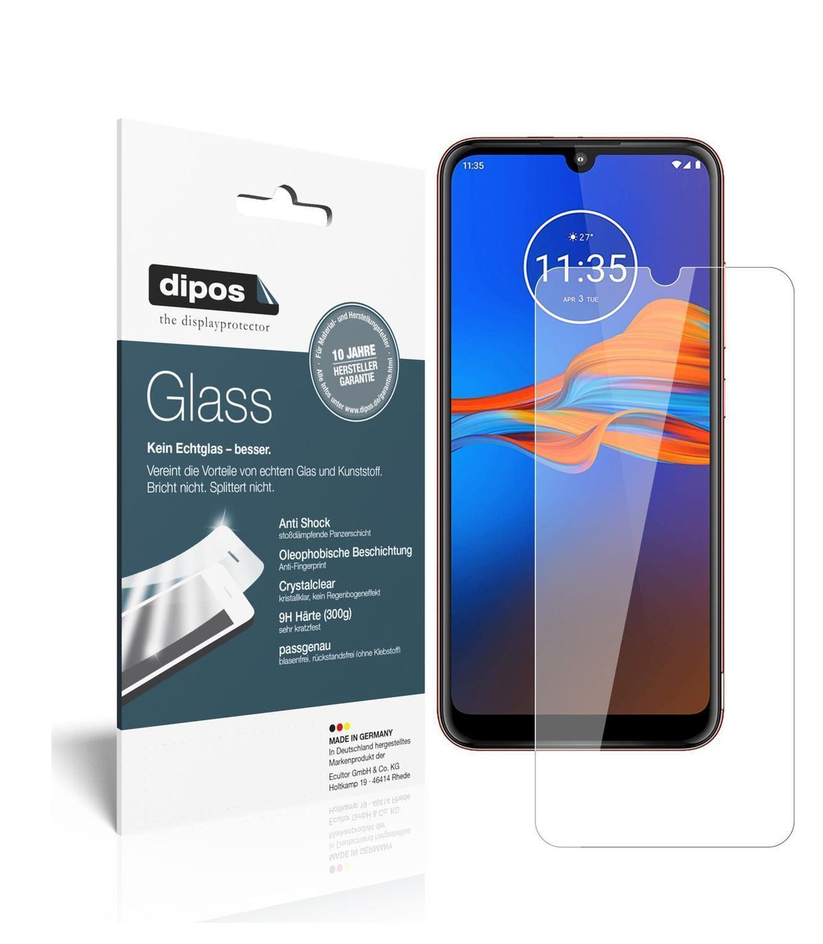 1x 9H Schutzfolie für Motorola Moto E6 Plus Panzer (1)
