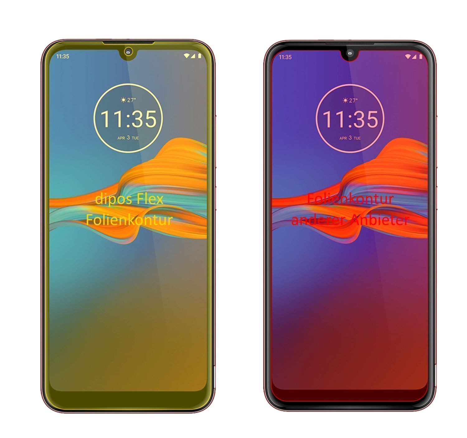 3x 3D Full Cover Schutzfolie für Motorola Moto E6  (2)
