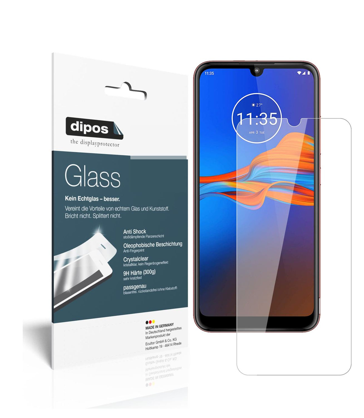 2x 9H Schutzfolie für Motorola Moto E6 Plus Panzer (1)