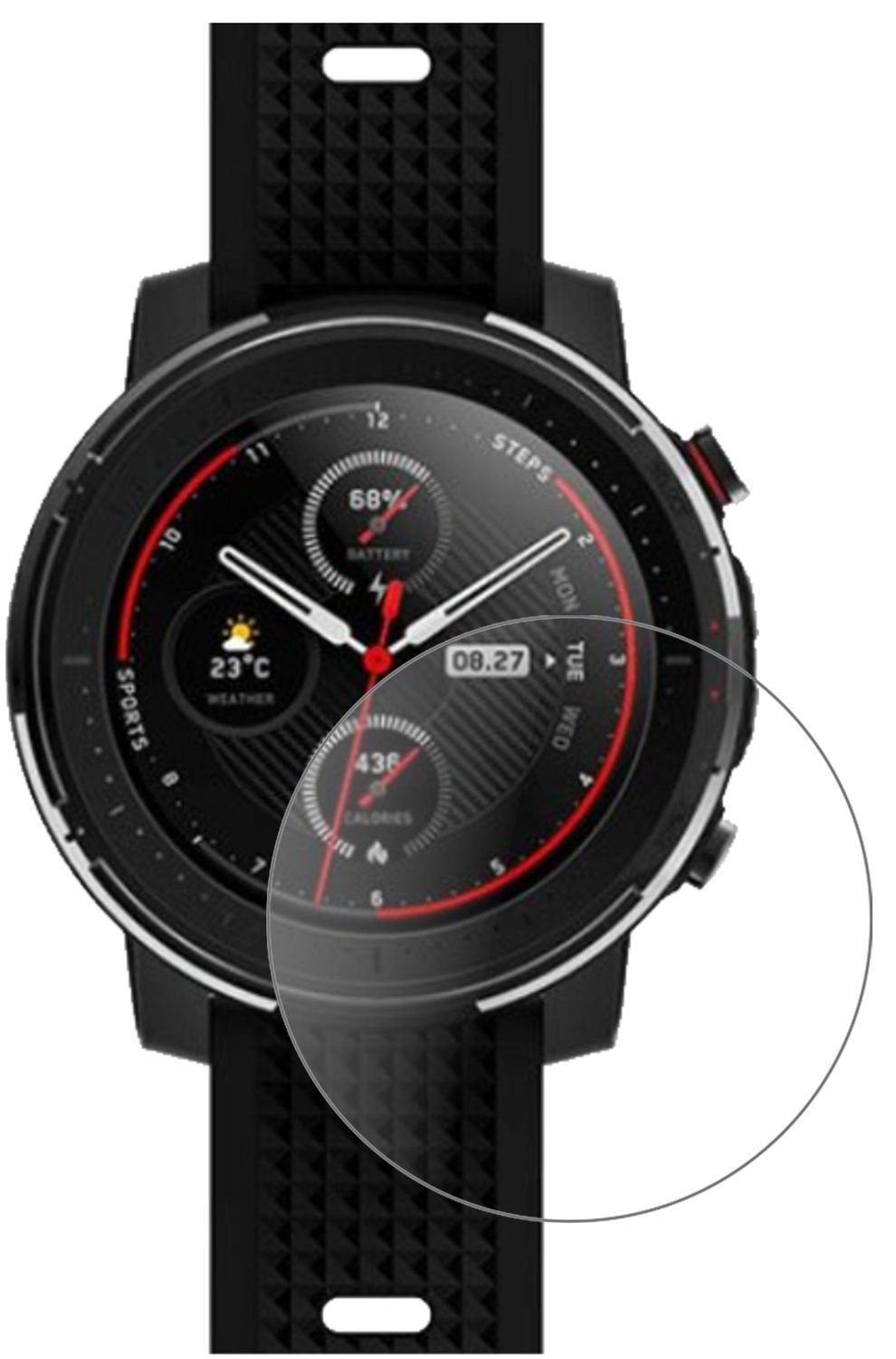 1x 9H Schutzfolie matt für Huami Amazfit Stratos 3 (2)