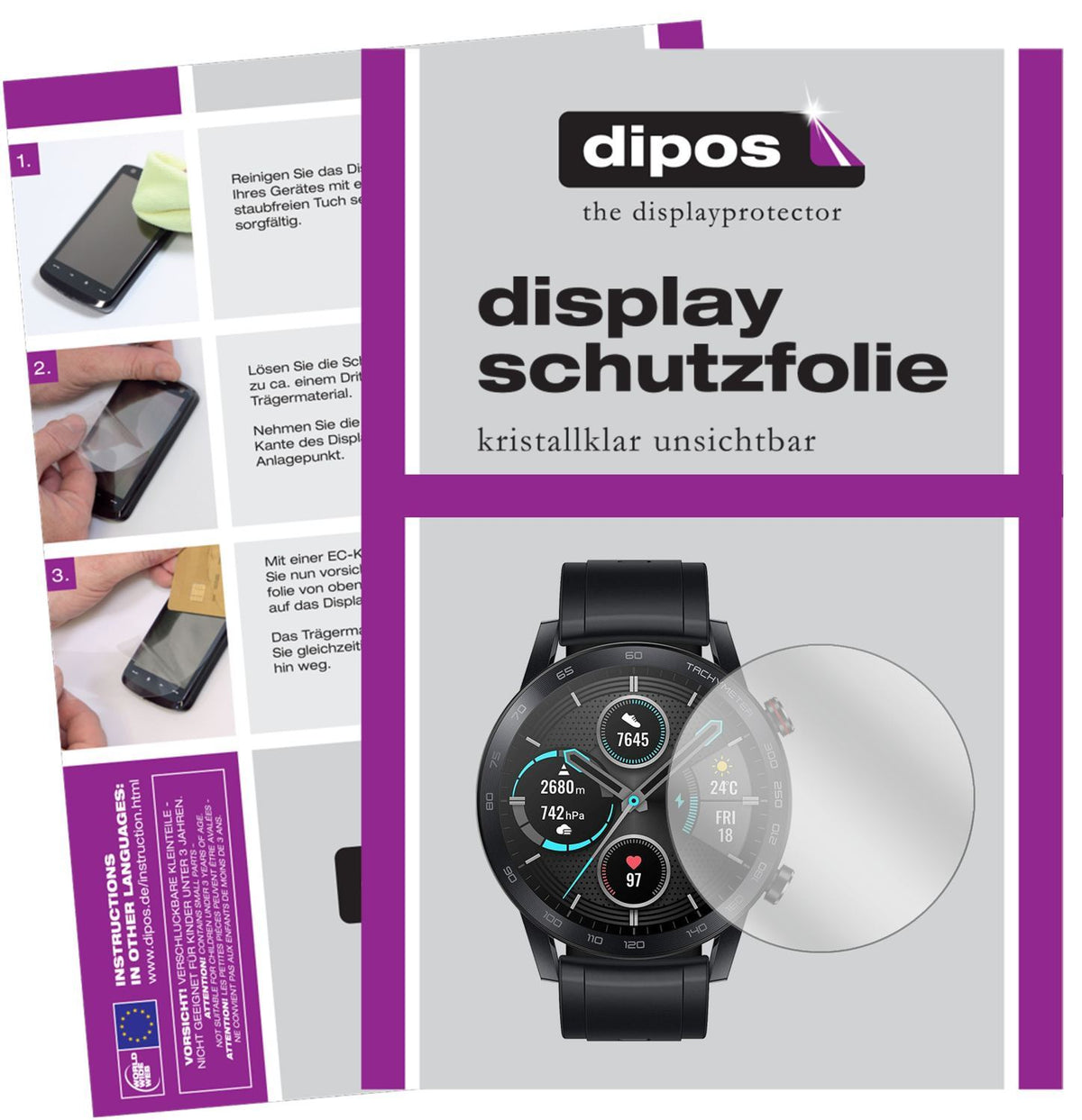 5x Schutzfolie klar für Honor Magic Watch 2 46mm D (1)