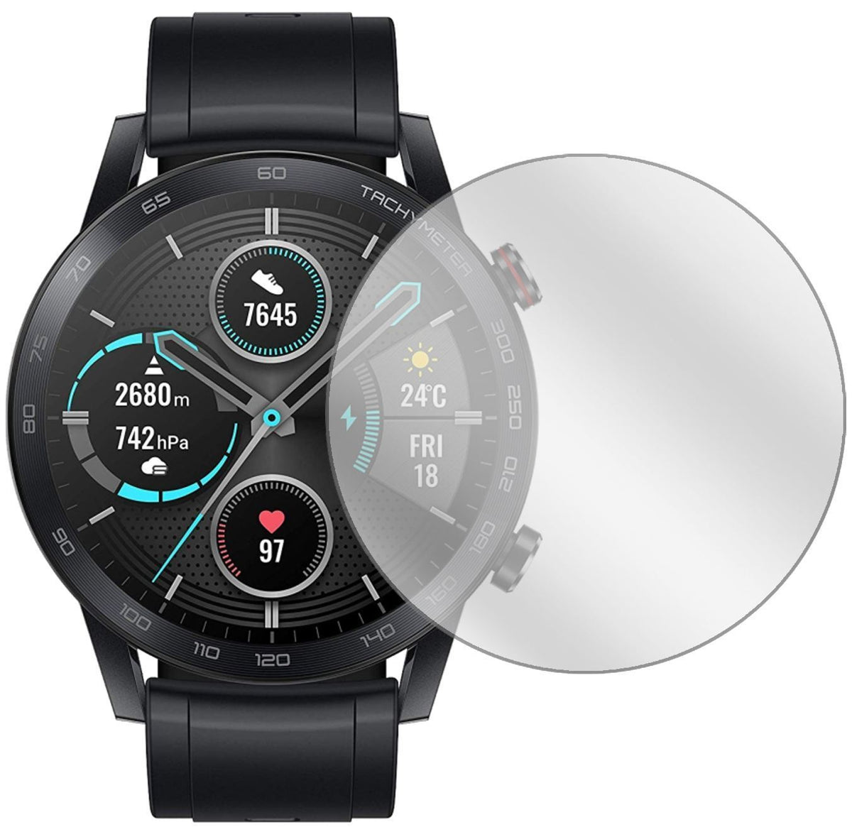 5x Schutzfolie klar für Honor Magic Watch 2 46mm D (2)