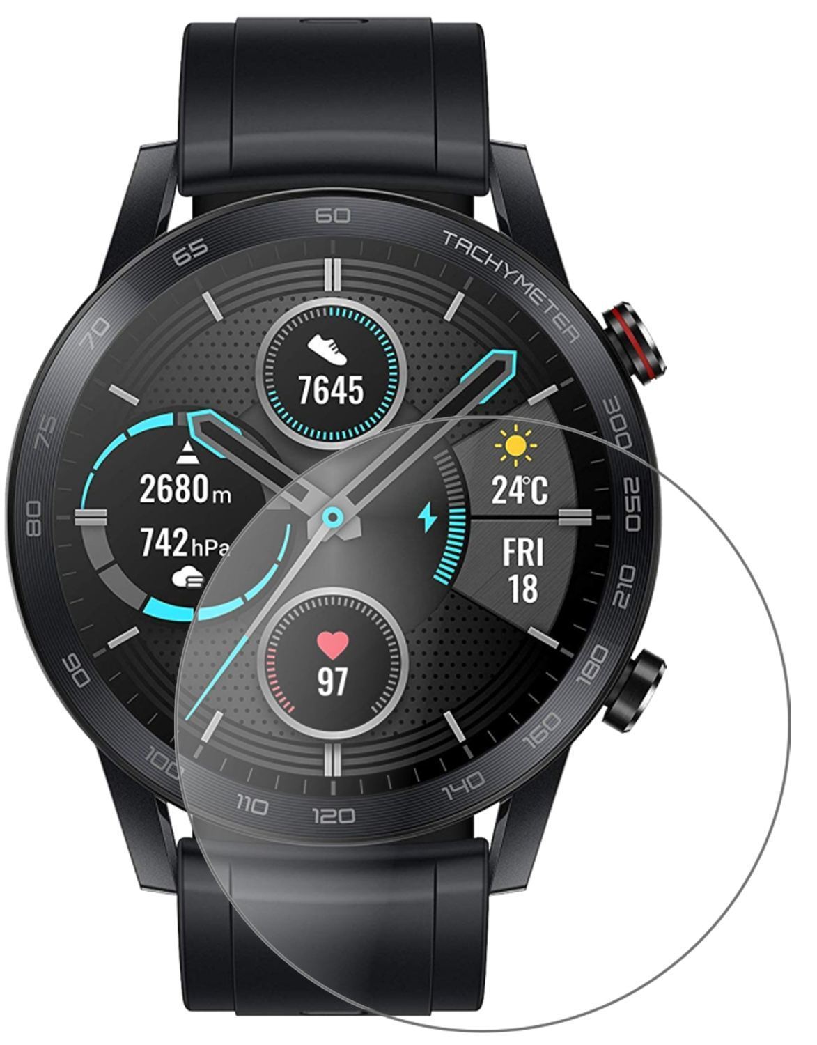 2x 9H Schutzfolie matt für Honor Magic Watch 2 46m (2)