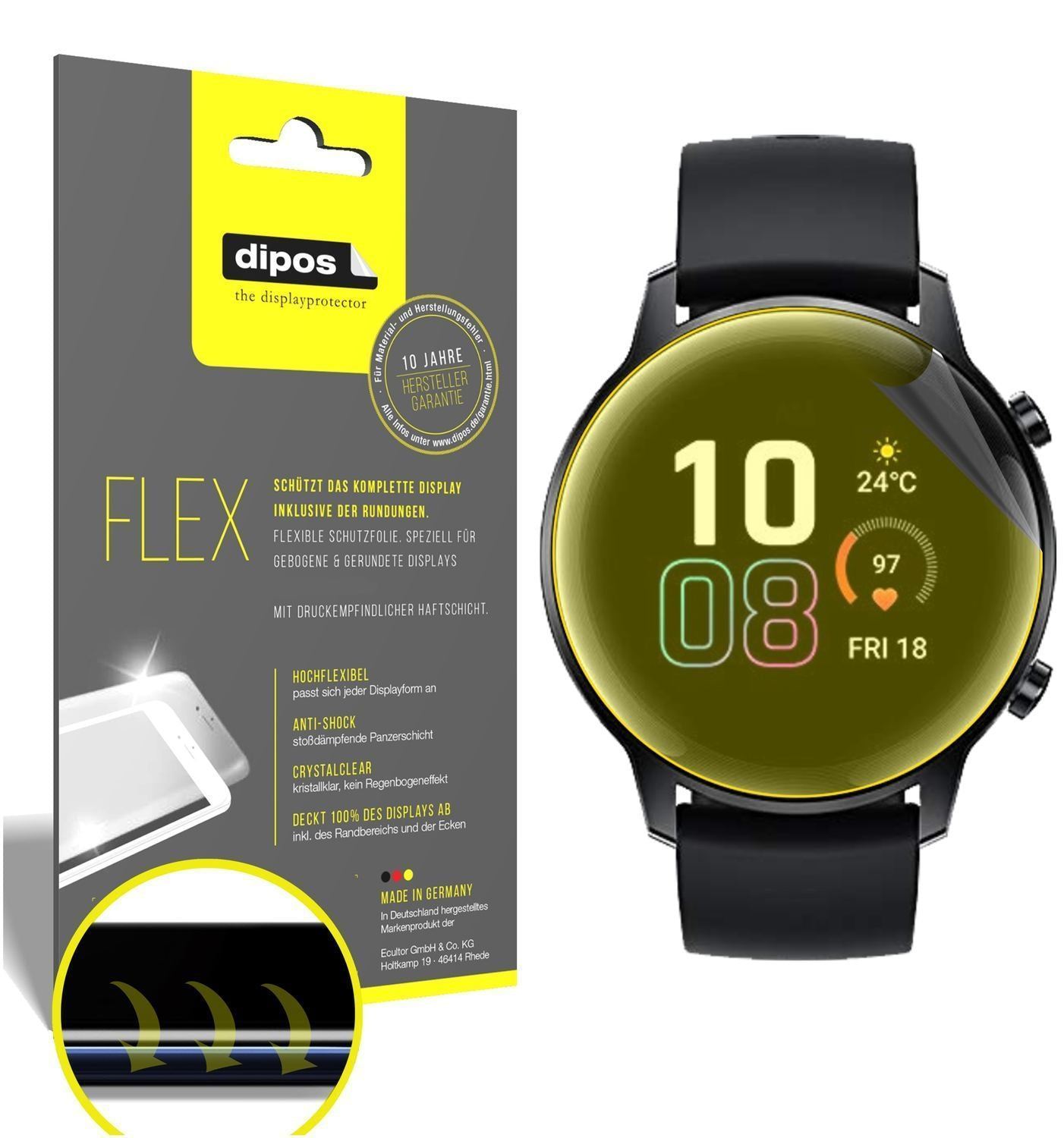 2x 3D Full Cover Schutzfolie für Honor Magic Watch (1)