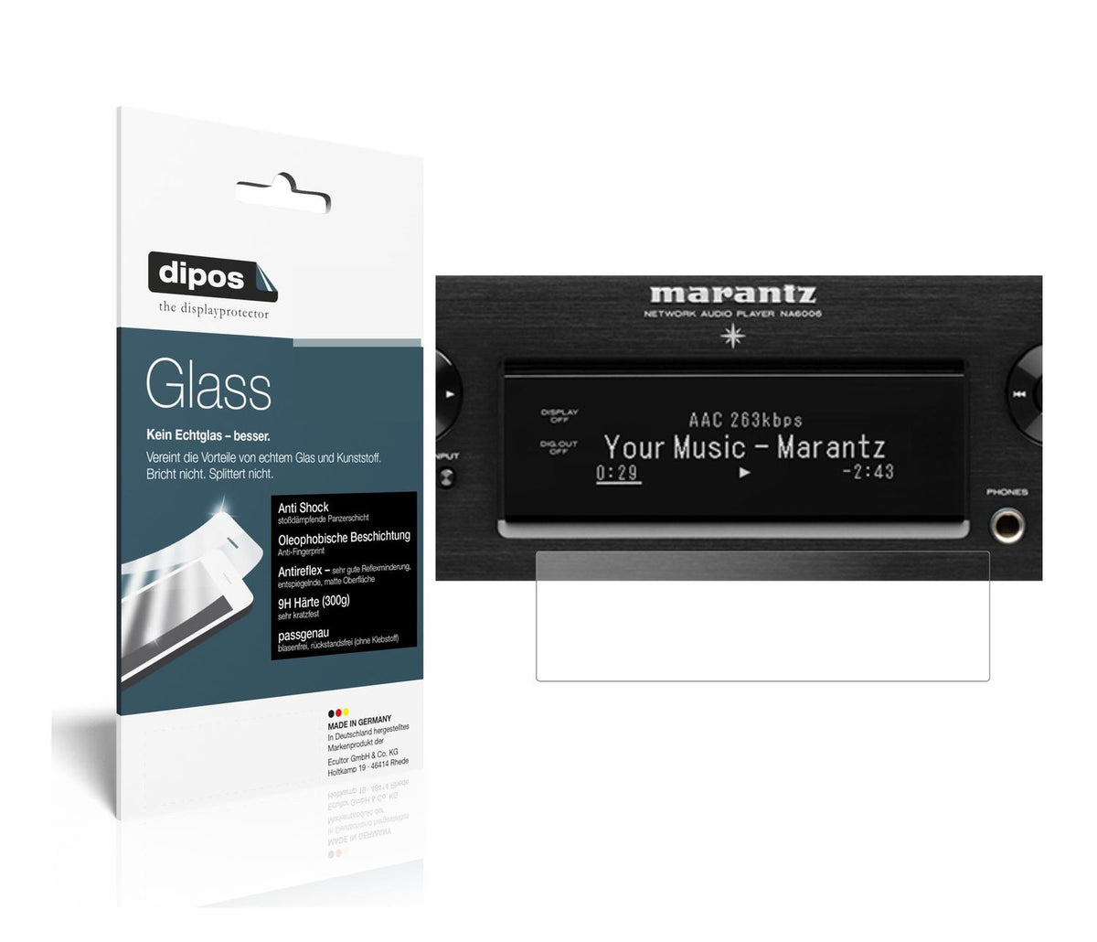 2x 9H Schutzfolie matt für Marantz NA 6006 Panzerf (1)