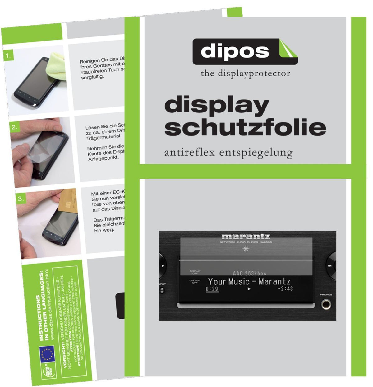 2x Schutzfolie matt für Marantz NA 6006 Display-Sc (1)