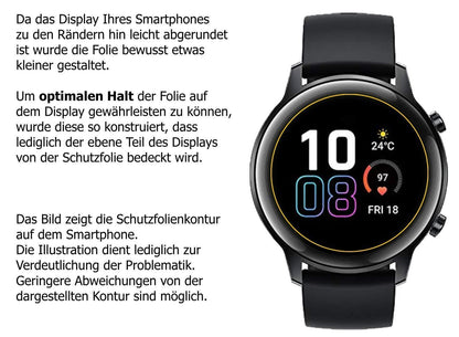 2x 9H Schutzfolie matt für Honor Magic Watch 2 42m (3)
