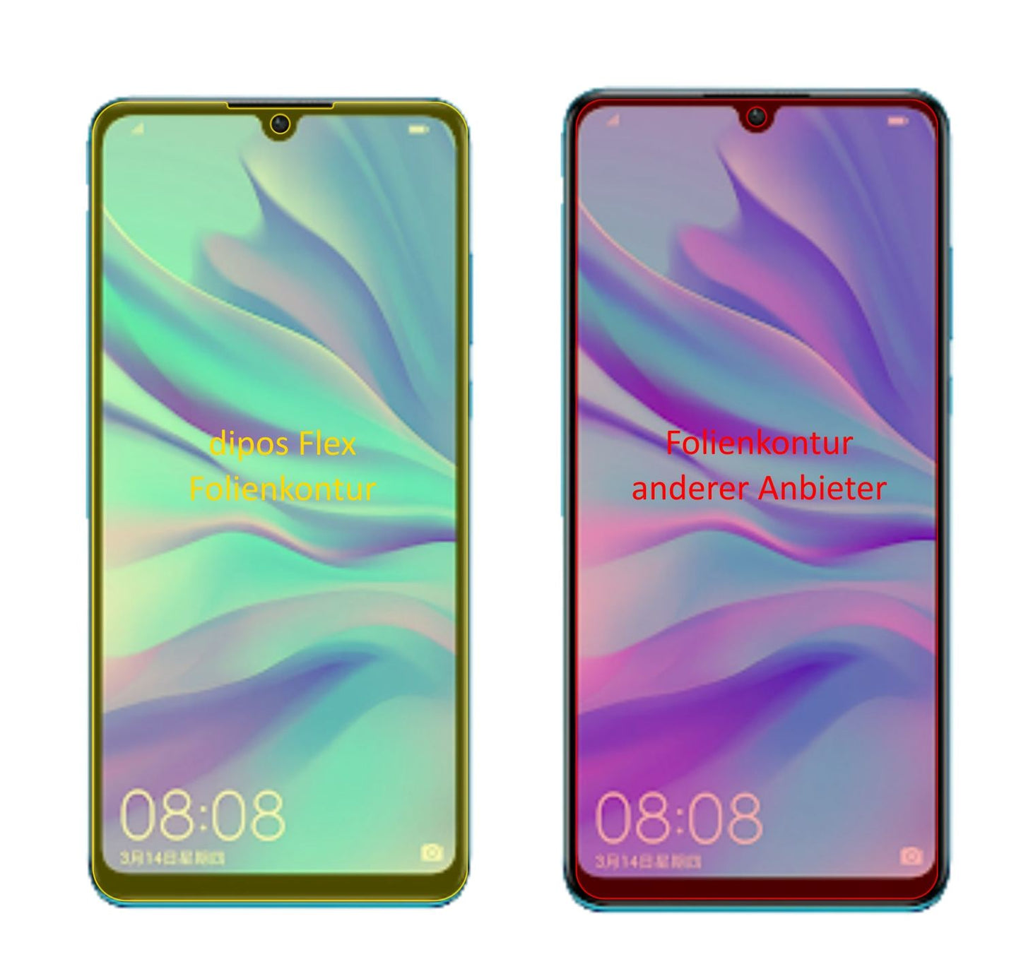 2x 3D Full Cover Schutzfolie für Huawei P30 Lite ( (2)