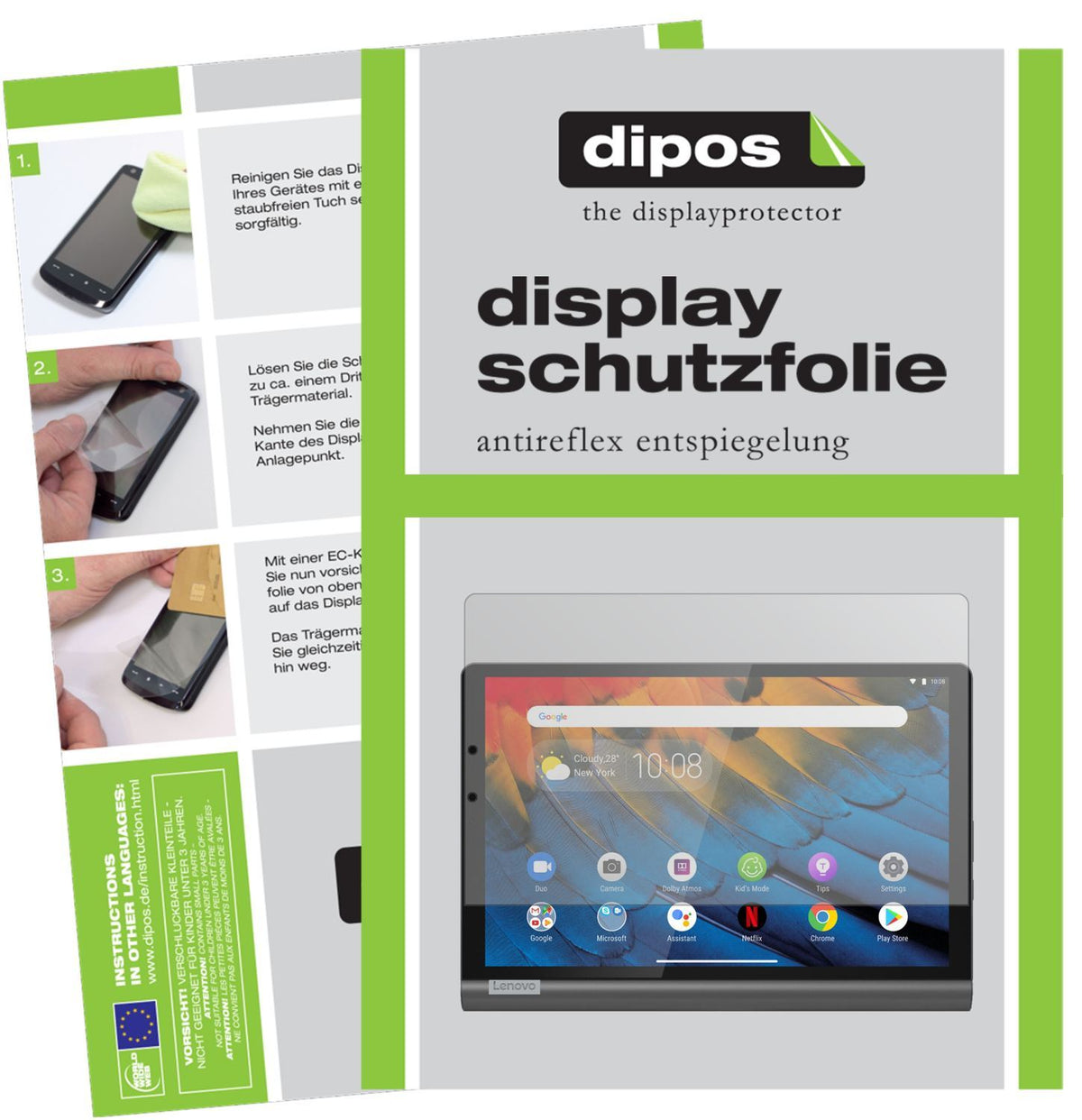 2x Schutzfolie matt für Lenovo Yoga Smart Tab 10.1 (1)