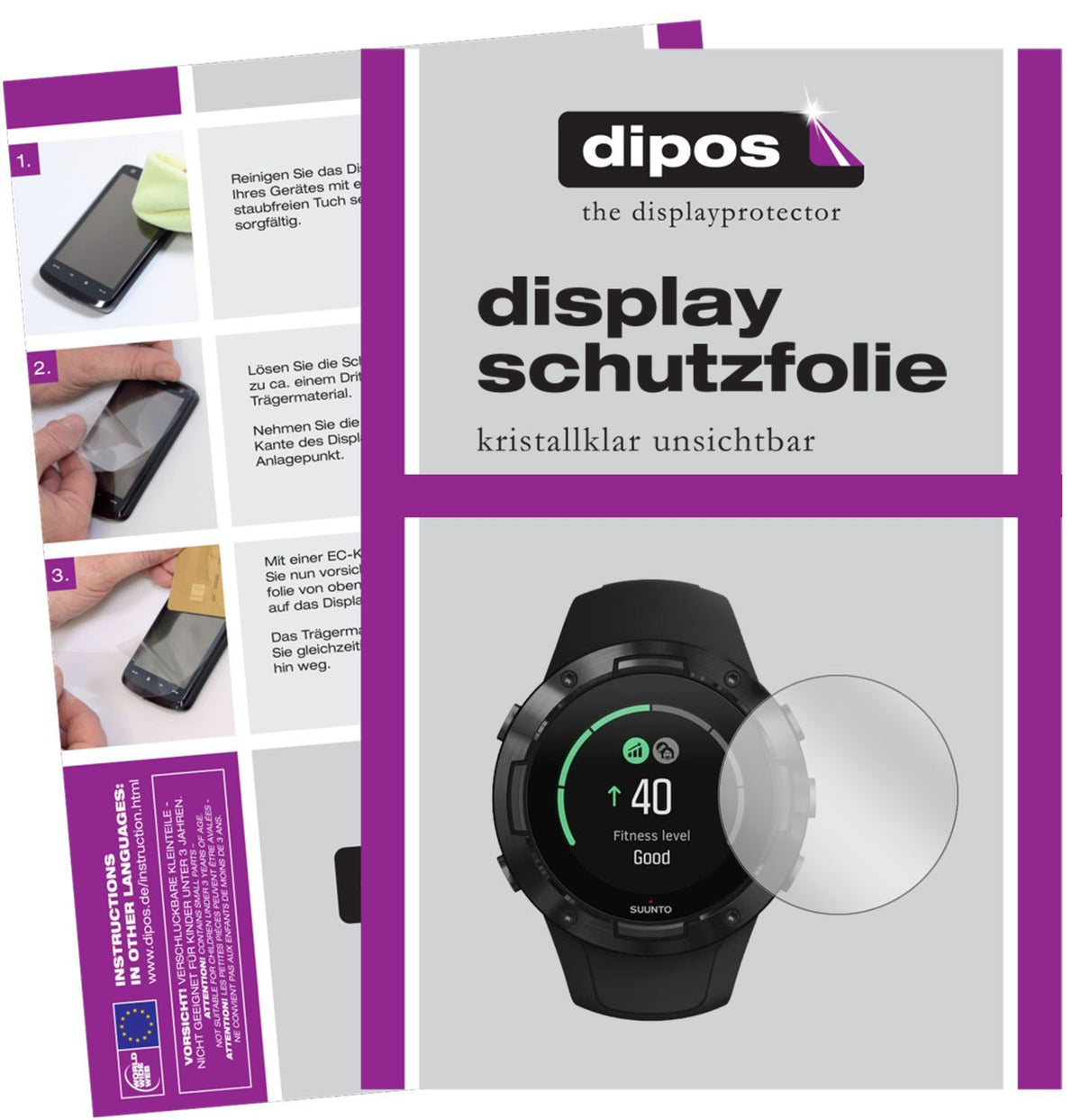 2x Schutzfolie klar für Suunto 5 Display-Schutzfol (1)