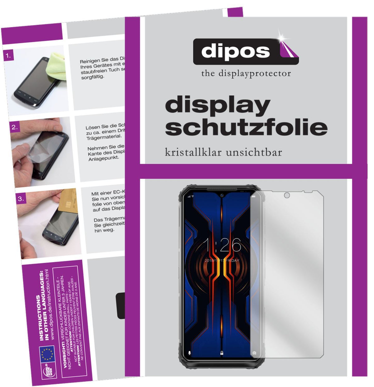 2x Schutzfolie klar für Doogee S95 Pro Display-Sch (1)