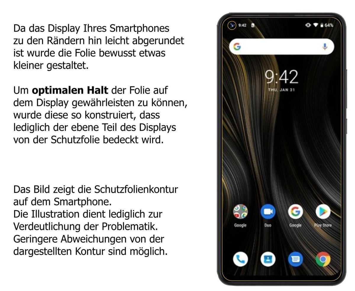 2x Schutzfolie klar für Umidigi Power 3 Display-Sc (5)