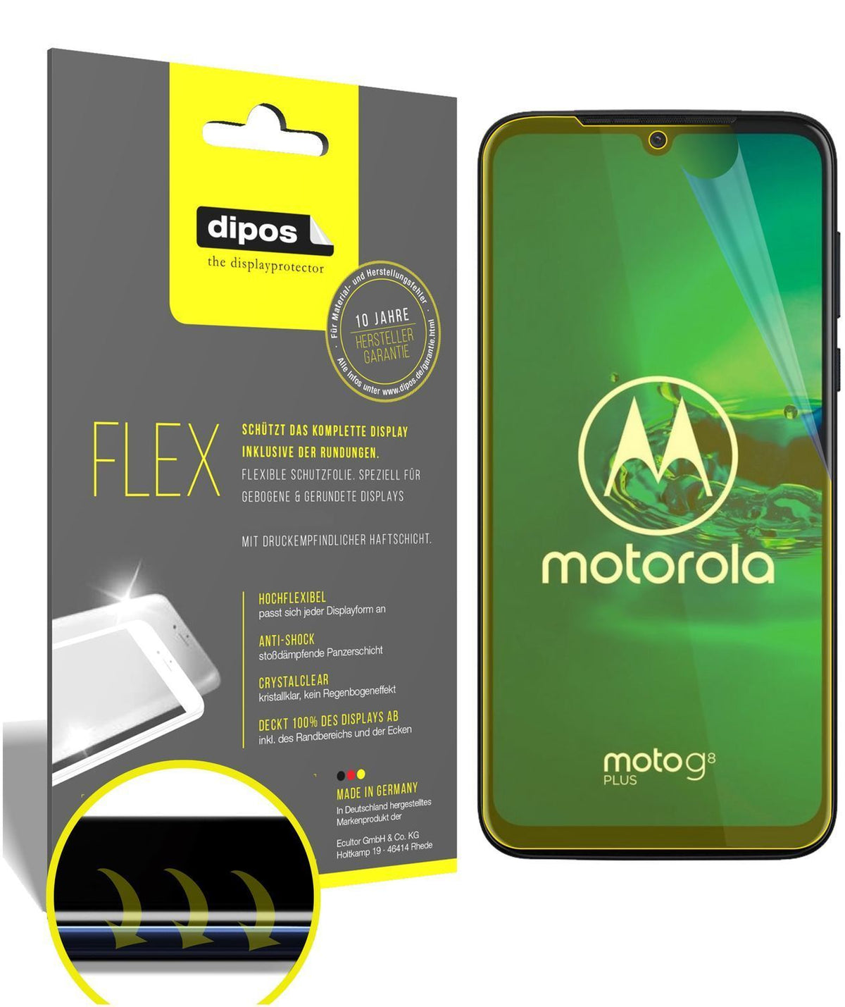 2x 3D Full Cover Schutzfolie für Motorola Moto G8  (1)