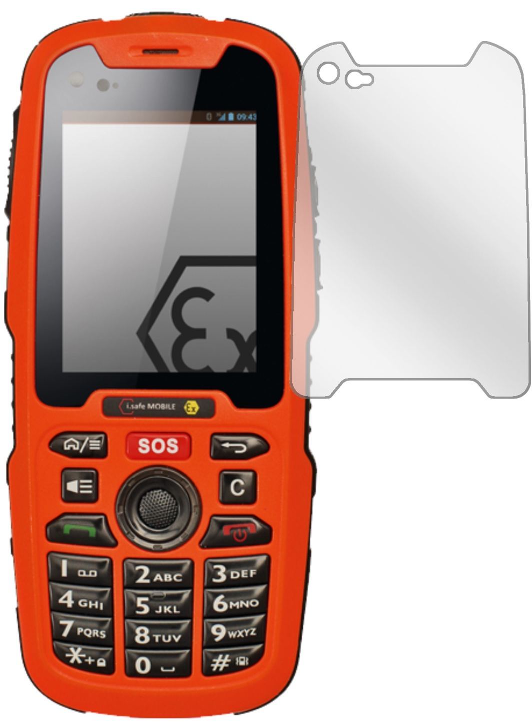 2x Schutzfolie klar für i.safe MOBILE IS320.1 Disp (2)
