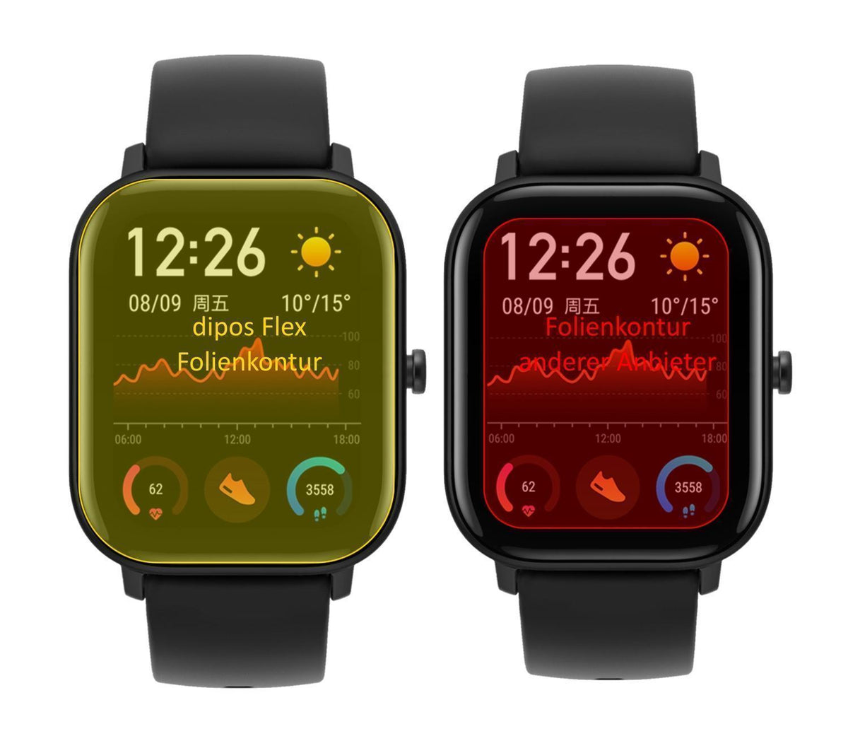 3x 3D Full Cover Schutzfolie für Huami Amazfit GTS (2)