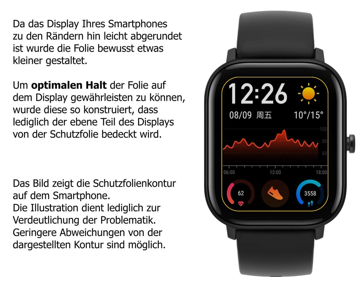 2x 9H Schutzfolie für Huami Amazfit GTS Panzerfoli (3)
