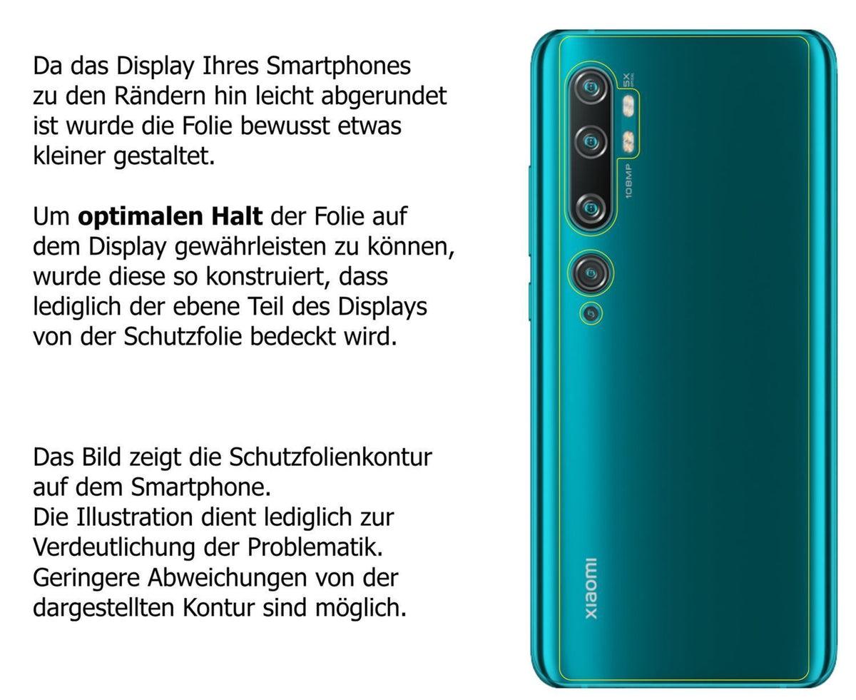 1x Schutzfolie matt für Xiaomi Mi Note 10 Rückseit (6)