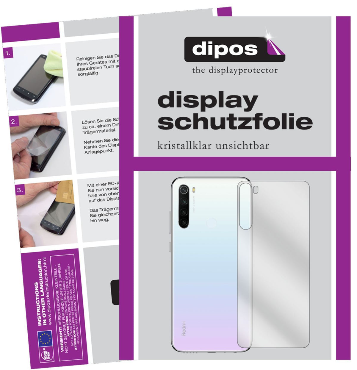 5x Schutzfolie klar für Xiaomi Redmi Note 8T Rücks (1)